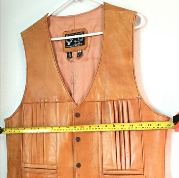 Cevy's vintage genuine leather western vest Sz 48 - Picture 10 of 11